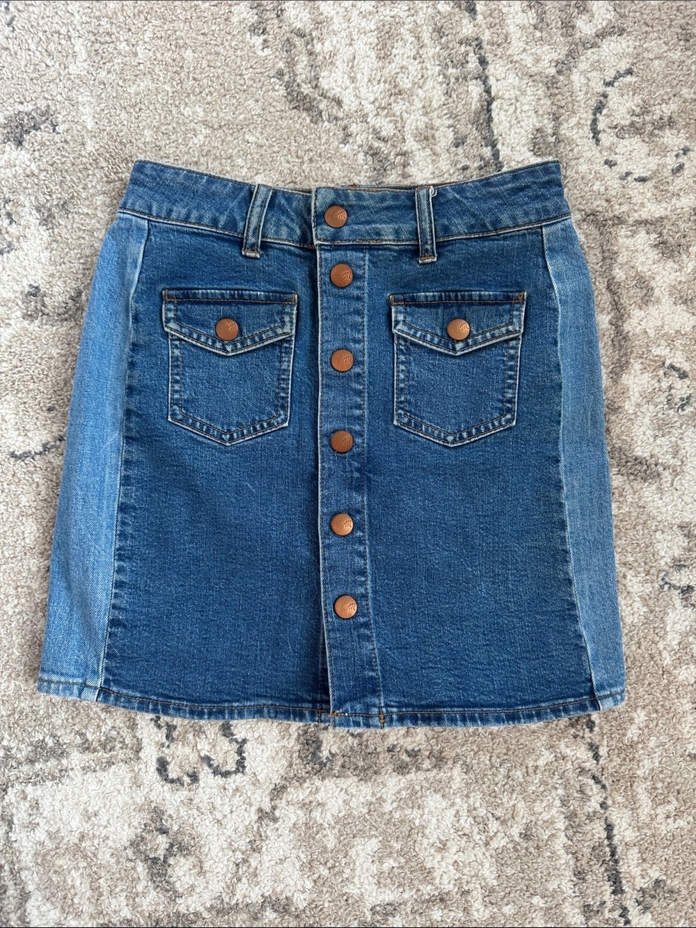 Madewell 2 Tone Denim Skirt